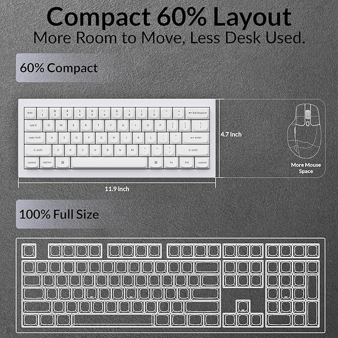 Keychron Q4 Wired Custom Mechanical Keyboard, QMK/VIA Programmable Macro, Full Aluminum, Hot-Swappable Gateron G Pro Red Switch, 60% Layout Double Gasket Compatible with Mac and Windows - White