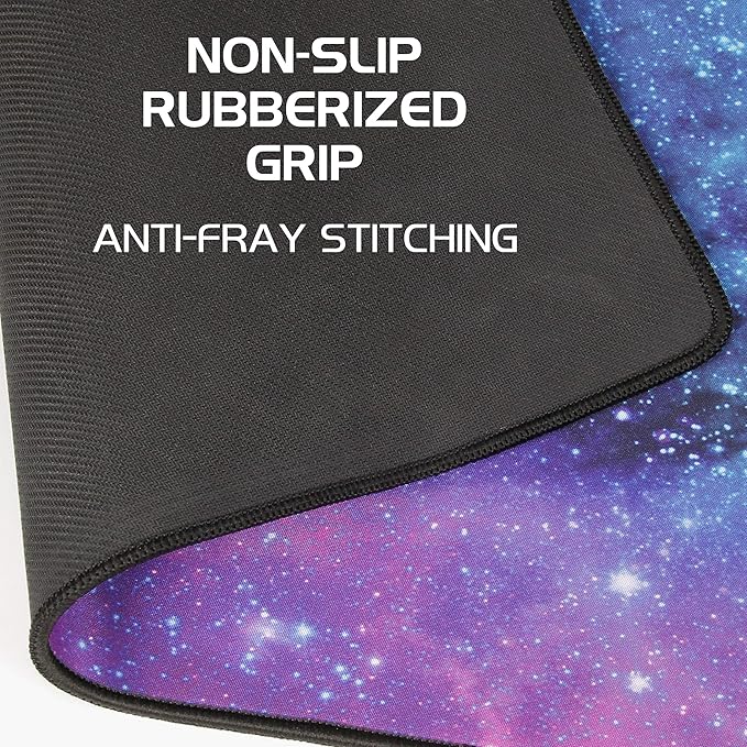 ENHANCE XXXL Gaming Computer Desk Mat - 3XL Large Mouse Mat (48x24 Mouse Pad) Cushion Padding for Office Desk, Extended Table Mousepad with Smooth Tracking Surface and Non-Slip Rubber Grip - Galaxy