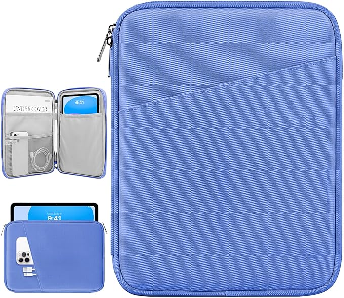 Dadanism 9-11" Tablet Sleeve Bag Carrying Case for iPad (A16) 11th Gen 11", iPad 10th Gen 10.9" Air 5/4, iPad Air M4/Pro 11", iPad 9/8/7th, Galaxy Tab A11+ Plus 11", Remarkable 2 10.3", Periwinkle