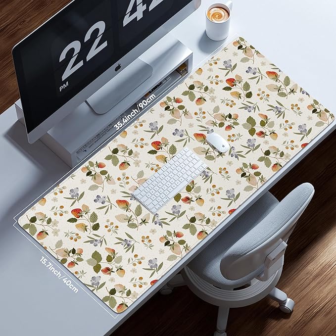 Gaming Mouse Pad Mat Extended XXL, Large PC Laptop Game Mouse Pad with Stitched Edges, Huge Desk Pad Mat, Anti-Slip Rubber Base Mousepad, 35.5"x15.4"x0.08" (MPX-33)
