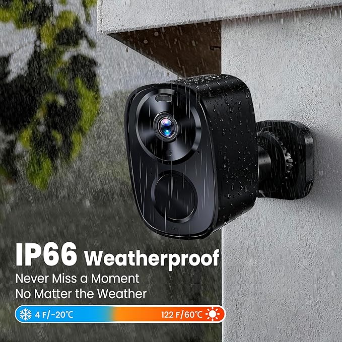 2026 Upgraded 2K Security Cameras Wireless Outdoor (2-Pack), Free Cloud & SD Storage, Long Battery Life, 2.4G/5G Wifi Support, Motion Detection, Color Night Vision, Spotlight, Waterproof, 2-Way Talk