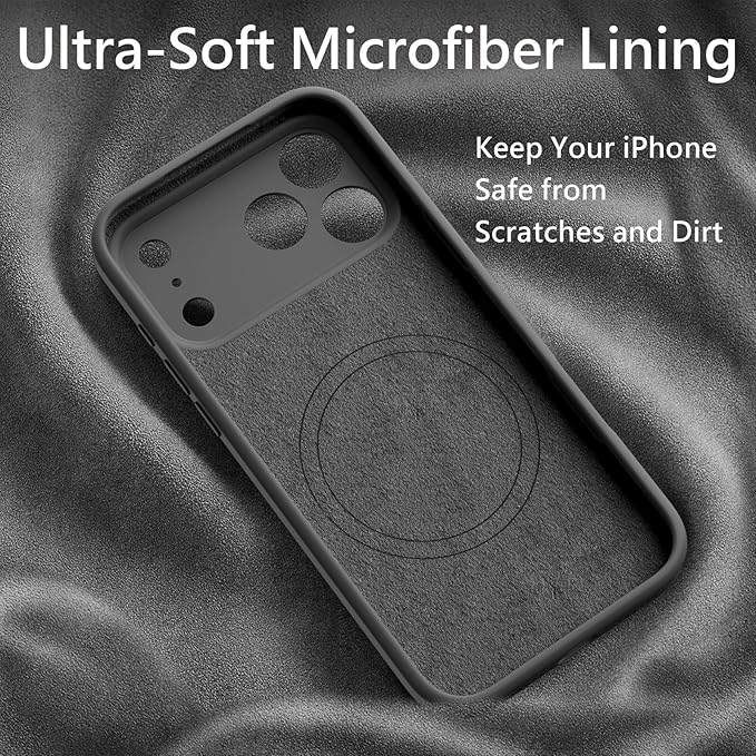 FireNova Magnetic for iPhone 17 Pro Max Case, Compatible with MagSafe, [Integrated Silicone Camera Control Button] [Camera Protection] Anti-Scratch Microfiber Lining Phone Case, 6.9", Space Gray