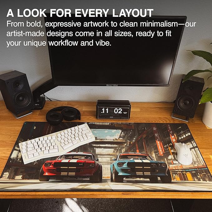 MPCO. Original Large Gaming Desk Mat – 36" x 17" Aeroglyde Manga Motors Megumis-Mustangs Full Desk Mouse Pad for Smooth Precision – Non-Slip, Washable Extra-Large PC Mouse Pad for Gaming Sessions