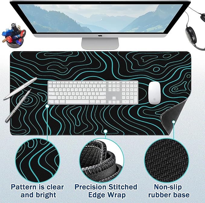 Extended Mouse Pad for Gaming & Office - 31.5"x11.8" Large Desk Mat with Smooth Surface and Stylish Design for PC, Home Office Decor, and Work
