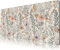 Floral Desk Mat Cute Wildflowers Large Mouse Pad Extended Plant Gaming Mousepad XL Keyboard Mouse Mat Nature Botanical Aesthetic Desk Pad 31.5"x11.8" for Work Office Decor Gifts