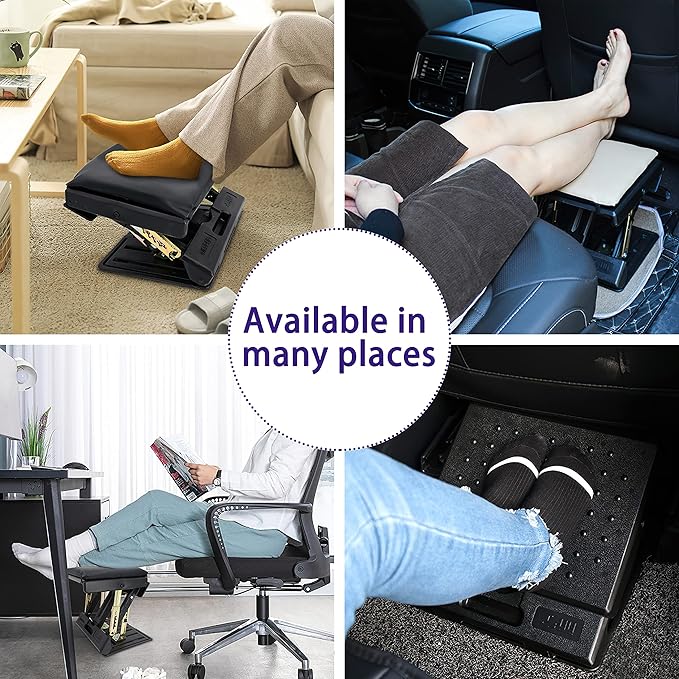 Adjustable Footrest Can Be Adjusted in Multiple Angles and States, Cushion is Detachable, Suitable for Use in Multiple Scenarios Such As Office(Gray)