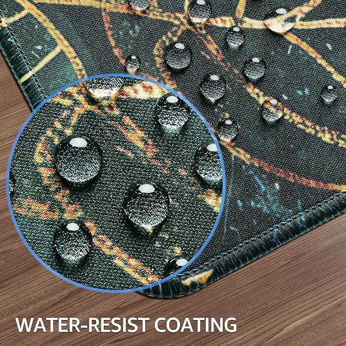 KTRIO Large Gaming Mouse Pad Desk Mat, Superior Micro-Weave Cloth, Non-Slip Rubber Base, Stitched Edges, Water-Resistant, for Gamer, Office & Home, 31.5 x 15.7 Inch，Green Leaves