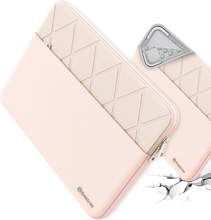 Smatree Laptop Sleeve for 15.6 inch ASUS F515/P1512/M515/L510, Protective Laptop Case with Accessory Pocket, YKK Zipper, Patented Super-Corner Design, Pink(E645P)