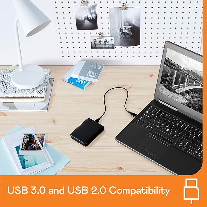 Western Digital WD 5TB Elements Portable External Hard Drive for Windows, USB 3.2 Gen 1/USB 3.0 for PC & Mac, Plug and Play Ready - WDBU6Y0050BBK-WESN