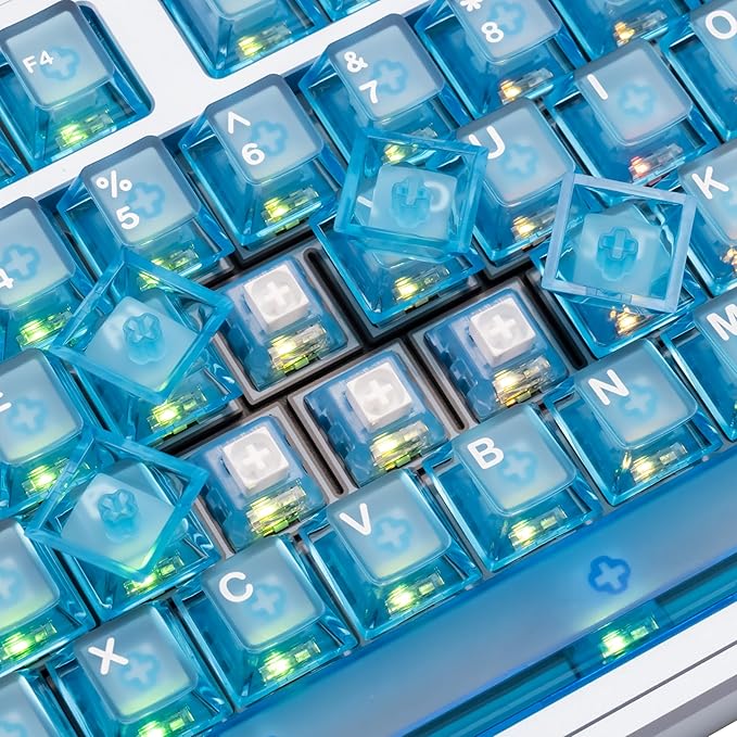 PMOKEY Aurora 80 CNC Full Aluminum Wireless Mechanical Keyboard with VIA/QMK, 8000mah Battery, Arctic Tactile Switch, Tri-Mode Gaming Keyboard Hot Swappable RGB Backlit for Windows/Mac/PC (Ultra Blue)