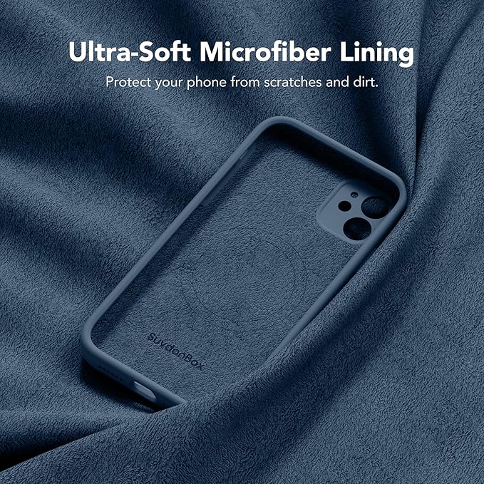 Magnetic for iPhone 11 Phone Case Silicone, Compatible with MagSafe, [Full Camera Protection][Screen Protector] Slim Shockproof Protective Case for iPhone 11 6.1", Deep Blue