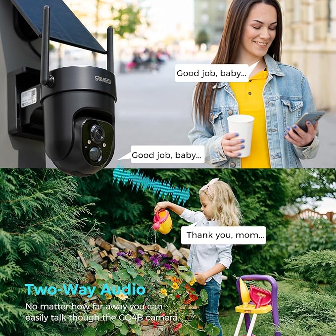 Vicohome QB 2K AI Solar Security Camera Wireless Outdoor, Battery Powered Cam, Two Way Audio, Motion Detection, Color Night Vision, Easy to Setup, Audible Flashlight Siren, 180 Days Exchange Policy