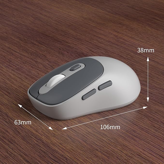 Camiysn V100 Wireless Black Grey Mouse, Ultra-Light 2.4G USB Mouse with Adjustable DPI, Premium Rubber Scroll Wheel & Advanced Optical Sensor, Auto Sleep Mode for Energy Saving
