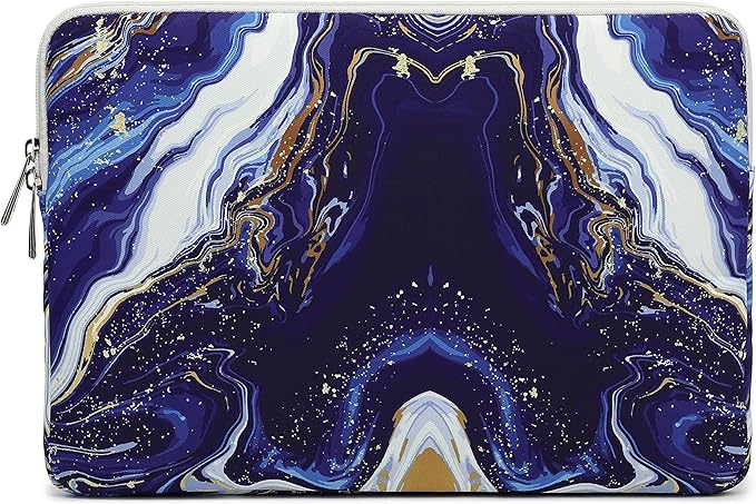 Canvaslife Blue Marble Pattern 13 inch Canvas Laptop Sleeve with Pocket 13 inch 13.3 inch Laptop case 13.1 case