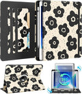Kidcube for iPad Air 3rd Generation Case/Pro 10.5 Inch Case - Women Girls Cute Rotating Stand Folio Cover with Pencil Holder & Card Slot Black Flowers Floral Design Cover for iPad Pro 10.5''/Air 3rd
