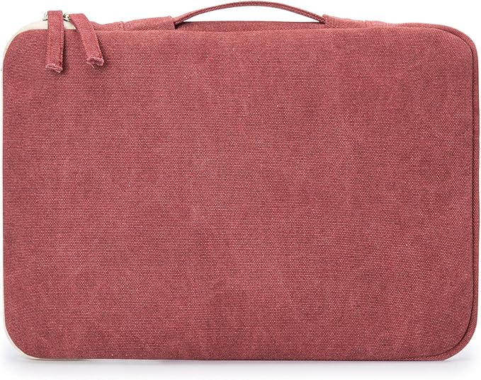 Kinmac 360° Heavy Duty Protective Laptop Computer Sleeve case Bag Cover with Handle for MacBook Pro 14 inch,14 inch-14.4 inch HP Lenovo Dell ASUS Acer Laptop (Wine Red)