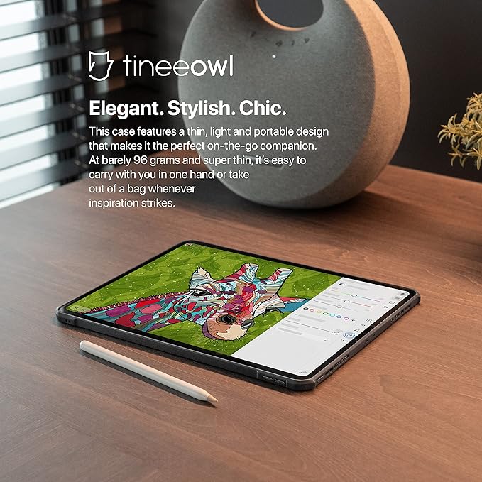 TineeOwl iPad Pro 11 inch Case 2022, 2021, 2020 & 2018 (4th, 3rd, 2nd & 1st Generation) Ultra Thin Matte Clear, Supports Apple Pencil Wireless Charging, Absorbs Shock (Black/Matte Back)