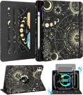 Kidcube for iPad Pro 13 Inch Case M4 2024 - Women Girls Cute Rotating Stand Folio Cover with Pencil Holder & Card Slot Girly Sun Moon Stars Design for iPad Pro 13 Inch Case 2024 (A2925 A2926 A3007)