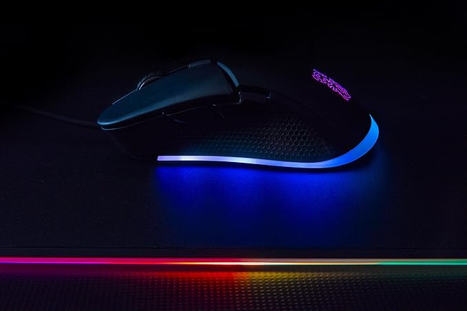 Thermaltake Tt Esports IRIS Optical 16.8 Million Color RGB Aura Illumination 9 Lighting Effects 5000 DPI PMW3325 Sensor Ergonomic Software-Controlled Gaming Mouse MO-IRS-WDOHBK-04
