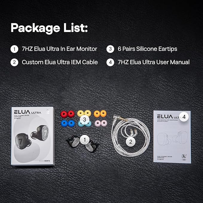 Linsoul 7Hz Elua Ultra in Ear Monitor, Dual Dynamic Driver Earphone, HiFi Wired IEM Earbuds with High-Purity Oxygen-Free Copper Cable for Musicians Audiophiles (Gold)