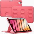 VIKESI Case for iPad mini 7 (A17 Pro) and iPad mini 6,Multiple Angles Magnetic Stand Cover,Shockproof Soft Back,Pencil Holder,and Auto Sleep/Wake,Red