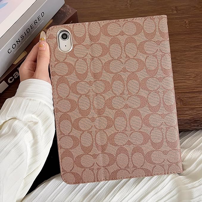 Brown Designer PU Leather Case for iPad 11th Generation 11-inch (2025, A16) & iPad 10th Generation 10.9-inch (2022), Soft TPU Back Cover with Pencil Holder, Multi-Angle Stand, Auto Sleep/Wake Function