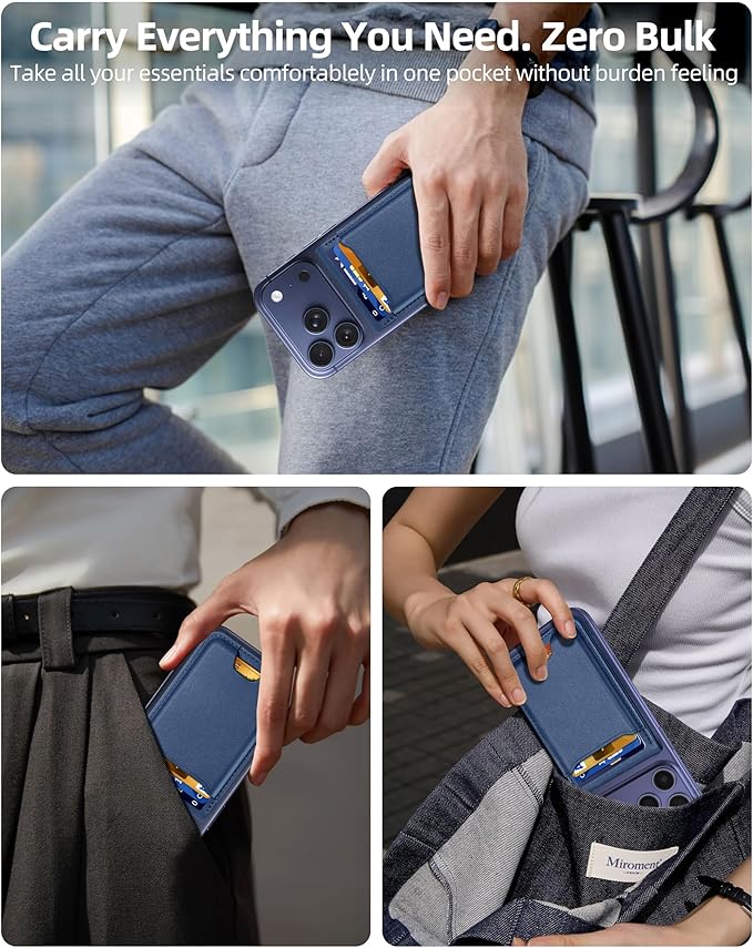 ExtreLife For Magsafe Wallet with Money Clip, Strongest Magnetic Wallet for iPhone 17/16/15/14/13/12 Series, Adjustable Stand, ID Window, 5 Card Holder, RFID Blocking, Not for 13/12 Mini, Navy Blue