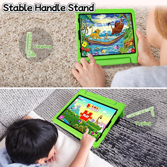 New Kids Case for iPad Pro 12.9 Case Super Protection iPad Pro 12.9 inch 6th 5th 4th 3rd Cover with Pencil Holder and Handle Stand for iPad Pro 12.9 2022 2021 2020 2018 Green