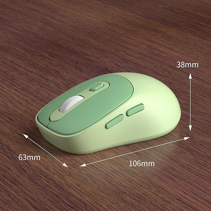 Camiysn V100 Wireless Green Mouse, Ultra-Light 2.4G USB Mouse with Adjustable DPI, Premium Rubber Scroll Wheel & Advanced Optical Sensor, Auto Sleep Mode for Energy Saving