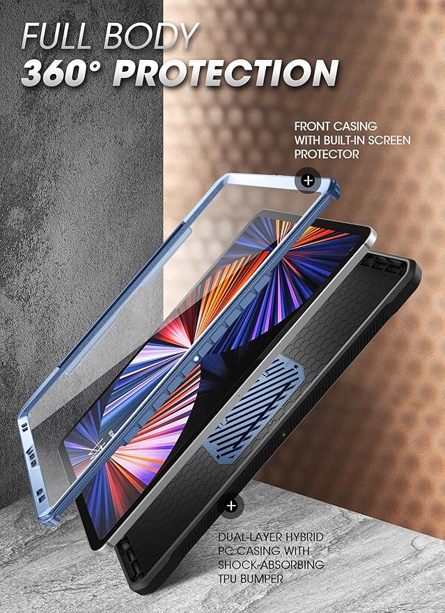 SUPCASE for iPad Pro 11 Inch Case 4th/3rd/2nd Generation 2022/2021/2020 (Unicorn Beetle Pro), [Built-in Screen Protector & Stand & Pen Holder] Full-Body Rugged Cover for iPad Pro 11 Inch, Tilt