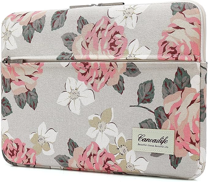 Canvaslife Pink Rose Laptop Sleeve 15 Inch 15 Case and 15.6 Laptop Bag
