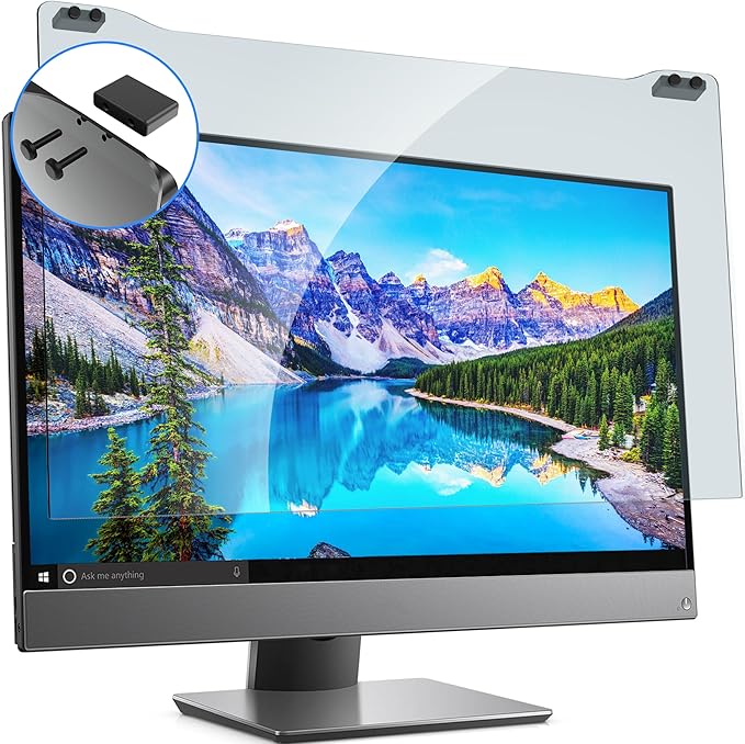 ZYY 20-22 Inch Anti Blue Light Screen Protector for Diagonal 20,21.5,22 Inch Monitor, Desktop PC UV Blocking Filter (19 5/16 x 12 1/2) for Eye Strain, Hanging Computer Screen Blue Light Blocker
