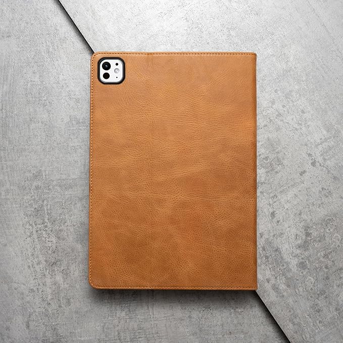 Porter Riley - Leather Case Compatible with iPad Pro 11" 5th Gen - M5 / M4 (2025/2024) Release. Premium Genuine Leather Stand/Cover/Flip Case (Tan)