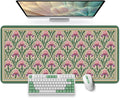 Large Mouse Pad for Desktop, Cute Desk Mat Pad Protector for Work & Gaming, Aesthetic Pretty Anti-Slip Laptop Blotter Cover for Office School Home Supplies, Blush Iris Garden, 35.4" x 15.7"
