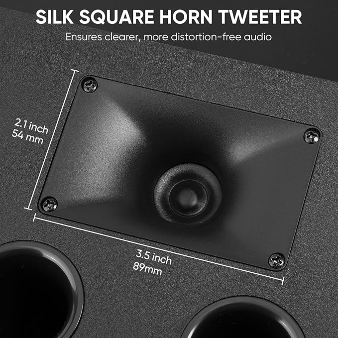 Saiyin Center Channel Speaker,Dual 4-Inch Woofers and Silk Tweeter, Crystal-Clear for Home Theater Dialogue,Passive, Wall Mountable, Single