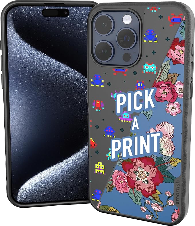 Smartish® iPhone 15 Pro Max Magnetic Case - Gripmunk Compatible with MagSafe [Lightweight + Protective] Slim/Thin Grip Cover with Microfiber Lining for Apple iPhone 15 Pro Max - Custom Prints