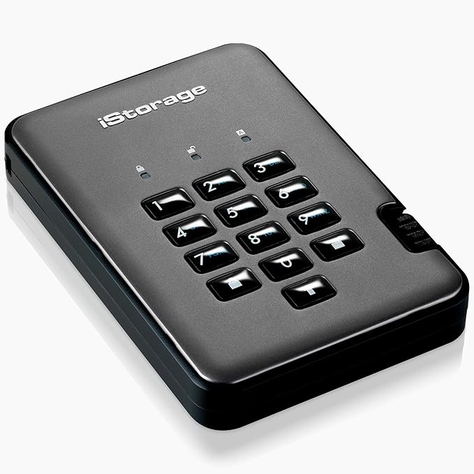 iStorage diskAshur PRO2 HDD 500GB | Secure Portable Hard Drive | FIPS Level 3 certified | Password Protected | Dust/Water-Resistant | Hardware encryption Visit the iStorage Store
