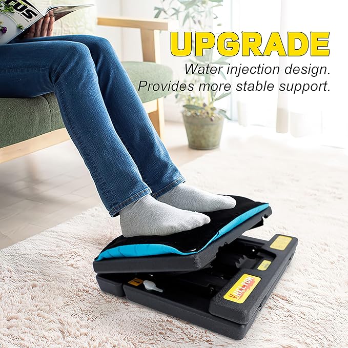 Foot Rest for Under Desk at Work,4-Section Height Adjustable,with Massage Roller and Thick Cushion,Ergonomic Foot Rest,for Car,Office,Computer,Gaming,Adjustable Metal Frame,All-Season Use