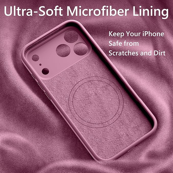 FireNova Magnetic for iPhone 17 Pro Max Case, Compatible with MagSafe, [Integrated Silicone Camera Control Button] [Camera Protection] Anti-Scratch Microfiber Lining Phone Case, 6.9", Lilac Purple