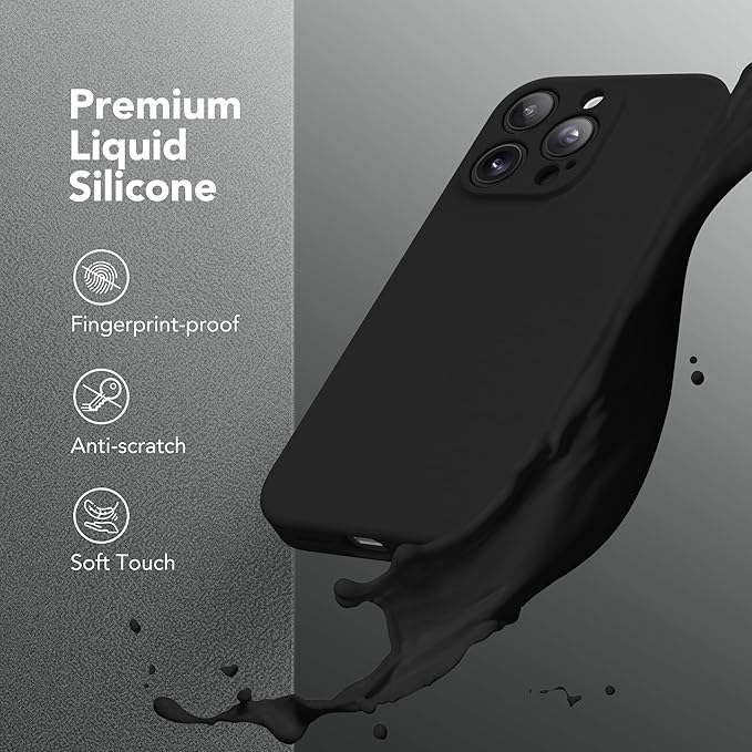 Magnetic for iPhone 13 Pro Max Case, Compatible with MagSafe, [Full Camera Protection][Screen Protector] Silicone Shockproof Protective Phone Case for iPhone 13 Pro Max 6.7", Black