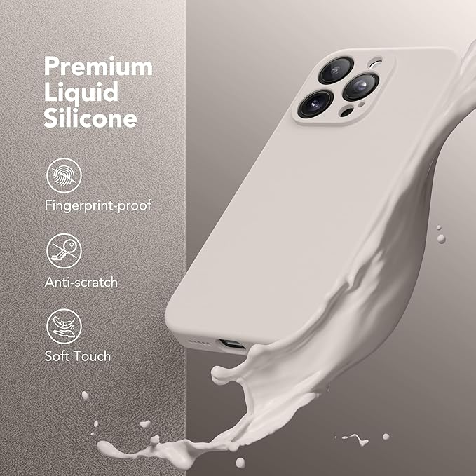 Magnetic for iPhone 13 Pro Max Case, Compatible with MagSafe, [Full Camera Protection][Screen Protector] Silicone Shockproof Protective Phone Case for iPhone 13 Pro Max 6.7", Stone
