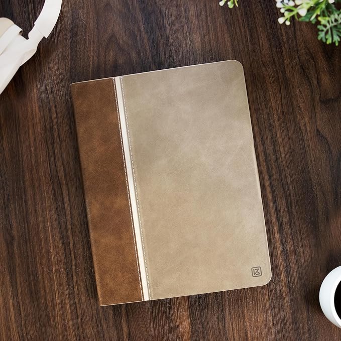 KingBlanc Case for iPad Air 13-inch M4/M3/M2 (2026/2025/2024) with Pencil Holder, Vegan Leather Cover, Auto Wake/Sleep, Multi-Angle Stand for Viewing & Drawing, Pencil Pro & USB-C Compatible, Beige