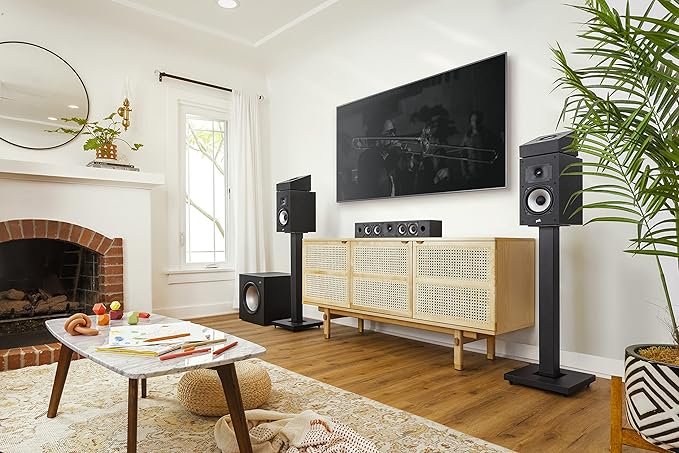 Polk Monitor XT90 Hi-Res Height Speaker Pair for 3D Sound Effect - Dolby Atmos-Certified, DTS:X and DTS Virtual:X Compatible, Surround Sound Speakers, 4" Dynamically Balanced Woofer, Midnight Black