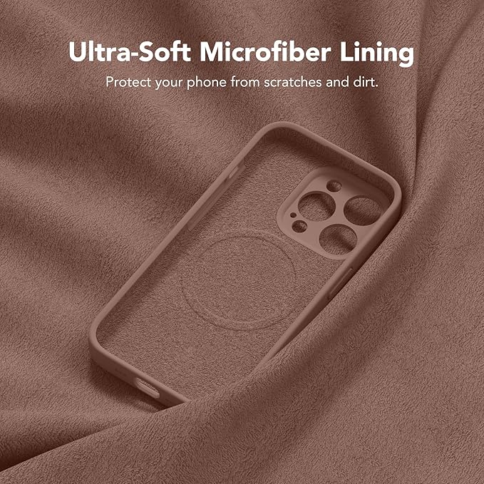 Magnetic for iPhone 13 Pro Case, Compatible with MagSafe, [Full Camera Protection][Screen Protector] Silicone Shockproof Protective Phone Case for iPhone 13 Pro 6.1", Brown