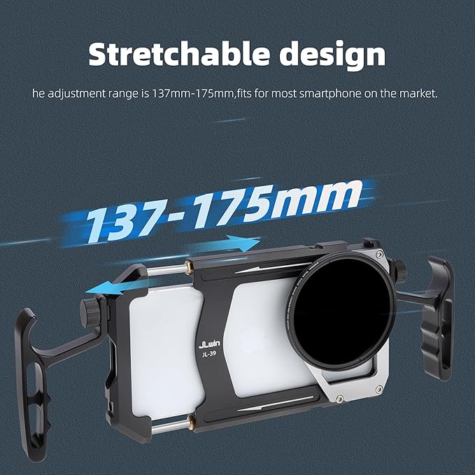 Universal Phone Cage Video Kit Stabilizer W/Handles + 67mm Thread Filter Adapter Rig for iPhone 17 16 15 14 Pro Max Samsung Cell Phone Vlog Live Stream Filmmaking, with Cold Shoe Tripod Mount