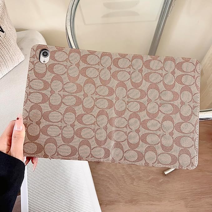 Brown Designer PU Leather Case for iPad mini 7 （A17 Pro） 2024/iPad Mini 6 2021 8.3 Inch,iPad mini 7th/6th Gen PU Cover with Slim Protective & Pencil Holder, Soft TPU Back & Auto Sleep/Wake