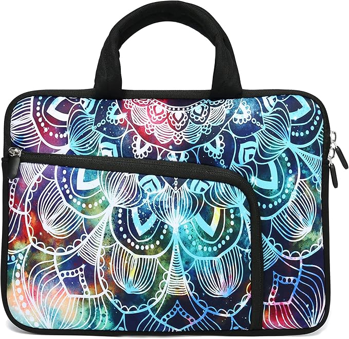 14 15 15.4 15.6 inch Laptop Handle Bag Computer Protect Case Pouch Holder Notebook Sleeve Neoprene Cover Soft Carrying Case with Extra Pockets for Dell Lenovo Toshiba HP Chromebook ASUS Acer(Mandala)
