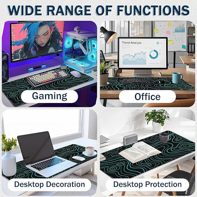 Extended Mouse Pad for Gaming & Office - 31.5"x11.8" Large Desk Mat with Smooth Surface and Stylish Design for PC, Home Office Decor, and Work