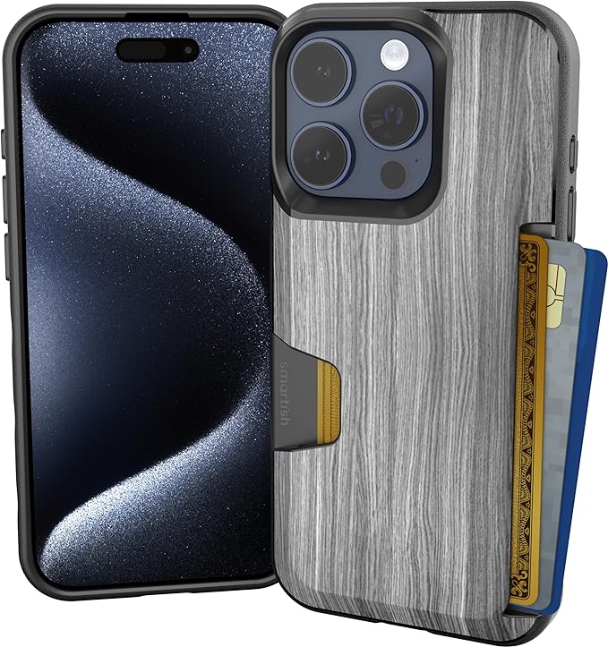 Smartish® iPhone 15 Pro Wallet Case - Wallet Slayer Vol. 1 [Slim + Protective] Credit Card Holder - Drop Tested Hidden Credit Card Slot Cover for Apple iPhone 15 Pro - Graspin' Aspen