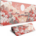 Moon Large Mouse Pad Night Sky Mousepad Forest Desk Mat, Big Full Keyboard and Mouse Pad Cool Desk Pad for Keyboard Mouse with Stitched Edges Anti-Slip Funny Desk Pad, 31.5 X 11.8